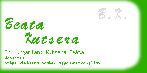 beata kutsera business card